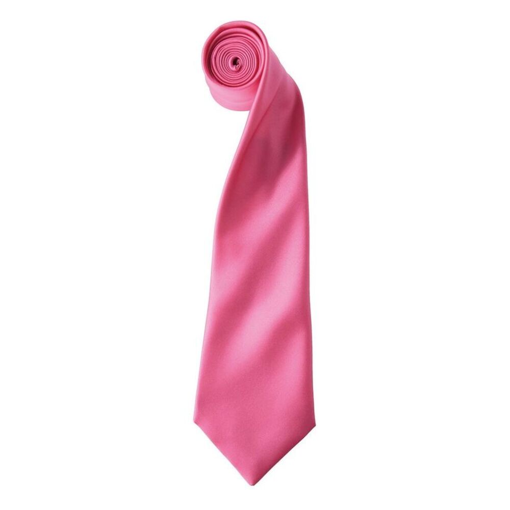 Premier Unisex Adult Colours Satin Tie / Fuchsia